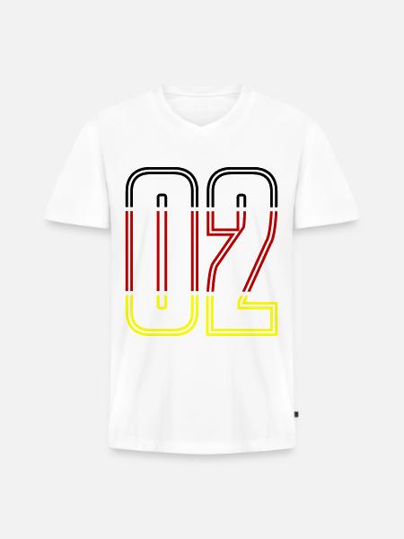2 Zahl symbol Germany - Männer Premium Bio T-Shirt mit V-Ausschnitt - Weiß