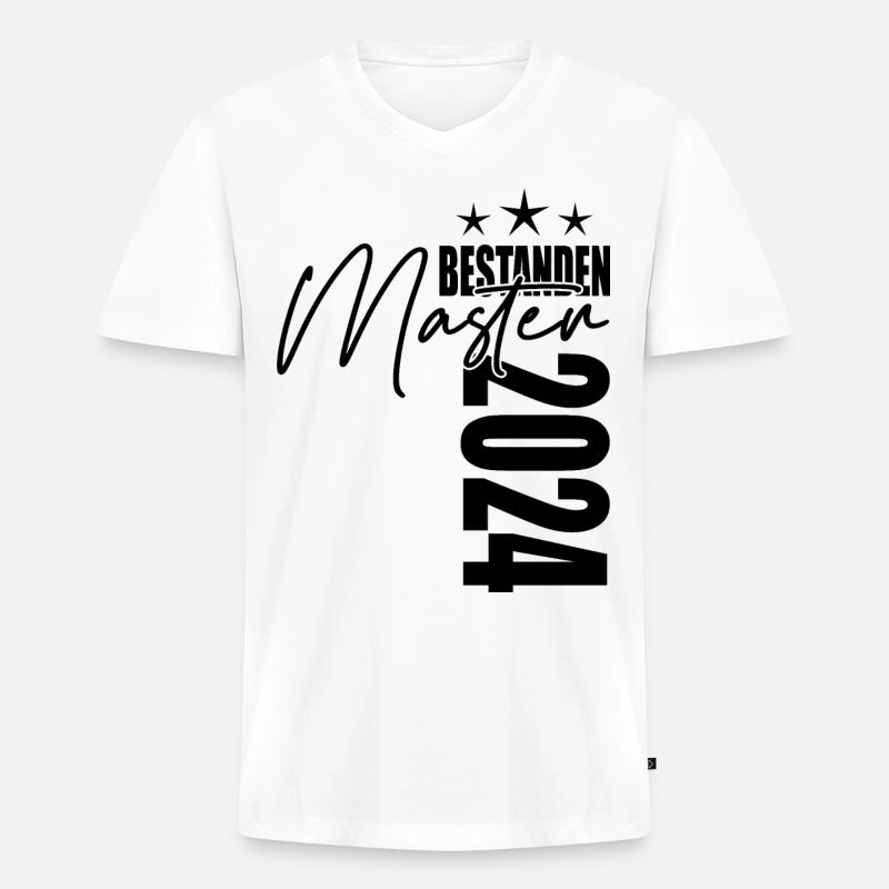 Master 2024 - Männer Premium Bio T-Shirt mit V-Ausschnitt - Weiß