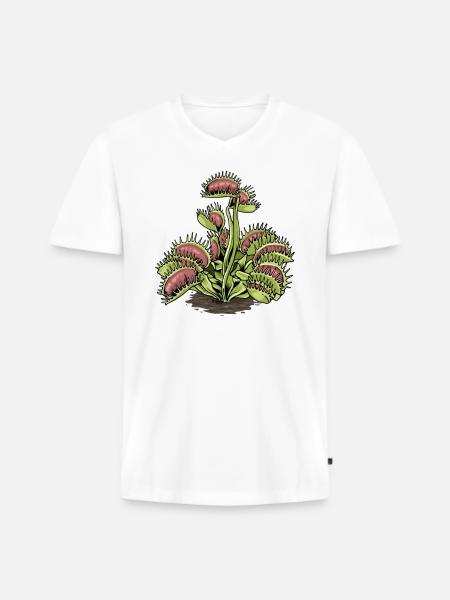 Carnivorous Plant Venus Flytrap - Men's Premium Organic T-shirt with V-neck - white