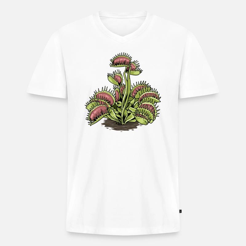 Carnivorous Plant Venus Flytrap - Men's Premium Organic T-shirt with V-neck - white