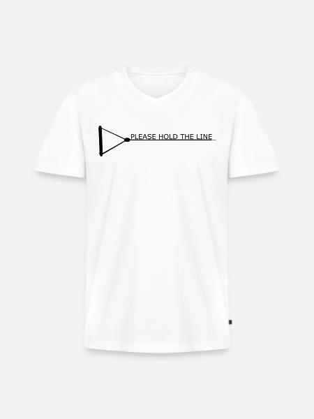 Hold the line - Männer Premium Bio T-Shirt mit V-Ausschnitt - Weiß
