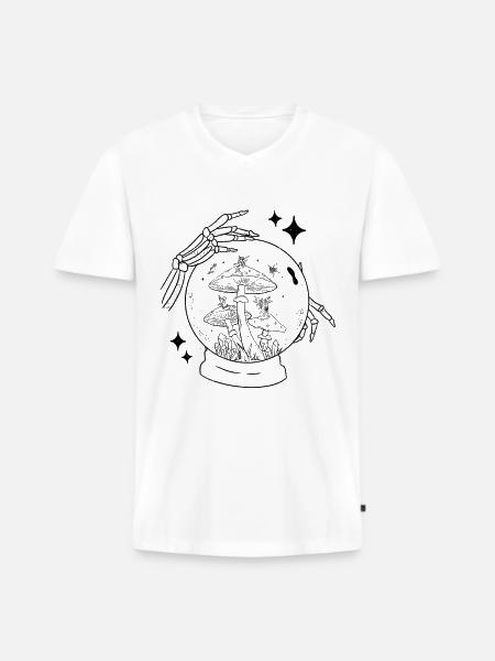 Fairycore æstetiske fe krystalkugle spåkone - Premium økologisk T-shirt med V-hals til mænd - hvid