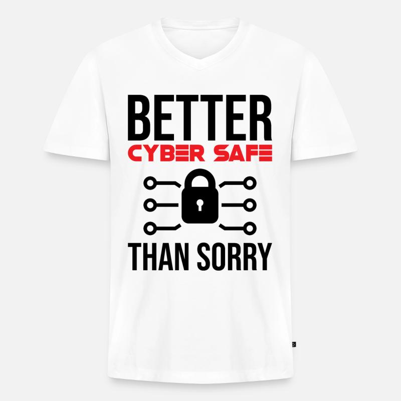 Cybersecurity Computer Security Cybersecurity - Men's Premium Organic T-shirt with V-neck - white