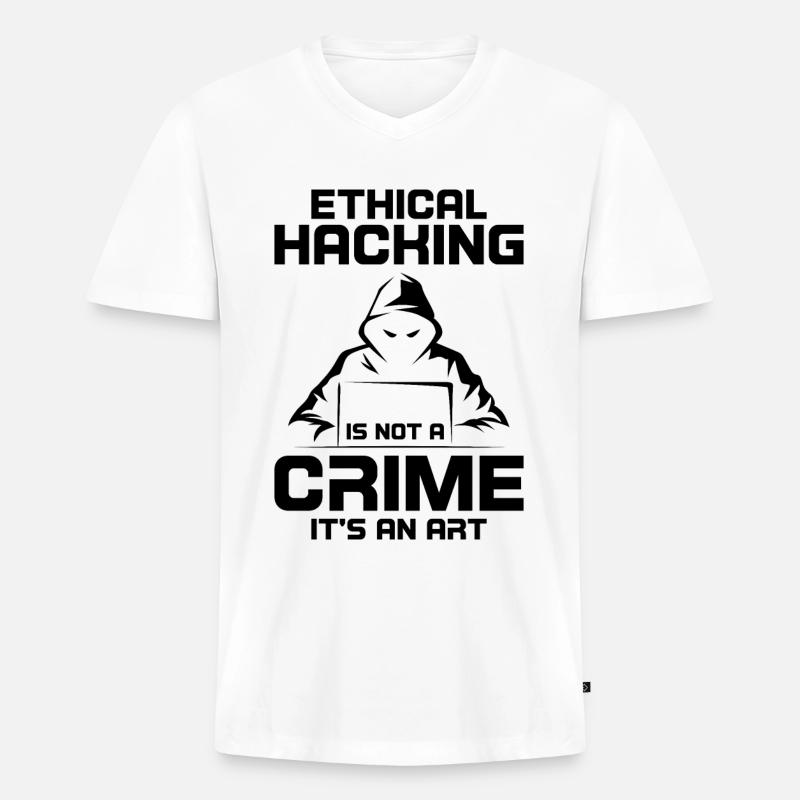 Cybersecurity Computersicherheit Cybersecurity - Männer Premium Bio T-Shirt mit V-Ausschnitt - Weiß