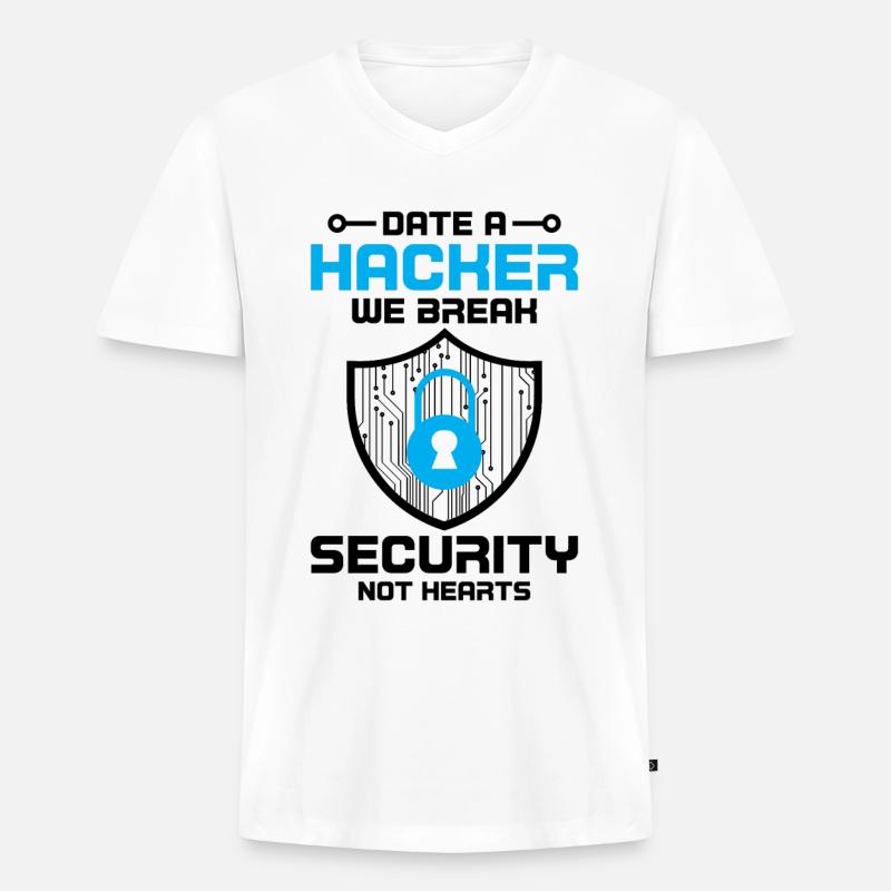 Cybersecurity Computersicherheit Cybersecurity - Männer Premium Bio T-Shirt mit V-Ausschnitt - Weiß