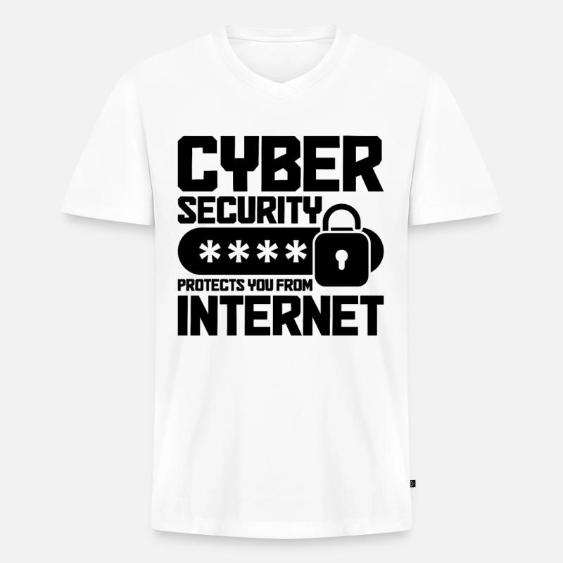 Cybersecurity Computersicherheit Cybersecurity - Männer Premium Bio T-Shirt mit V-Ausschnitt - Weiß