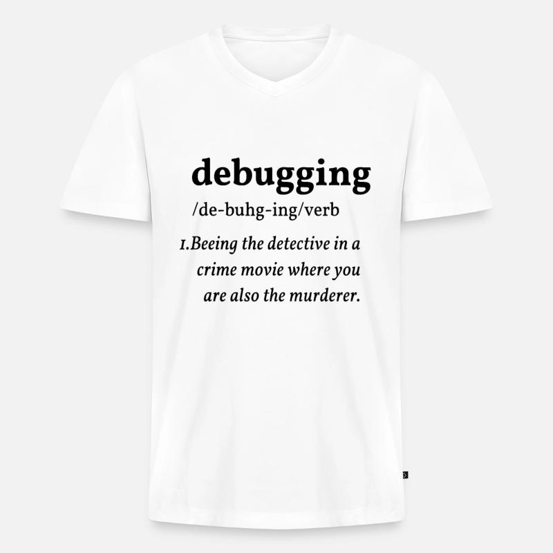 debugging - Männer Premium Bio T-Shirt mit V-Ausschnitt - Weiß