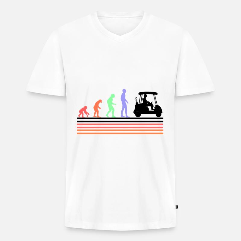 Golf evolution - Men's Premium Organic T-shirt with V-neck - white
