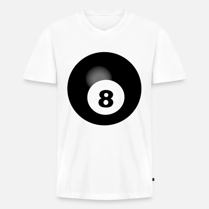 Billiard 8 Ball Poolbilliard - Männer Premium Bio T-Shirt mit V-Ausschnitt - Weiß