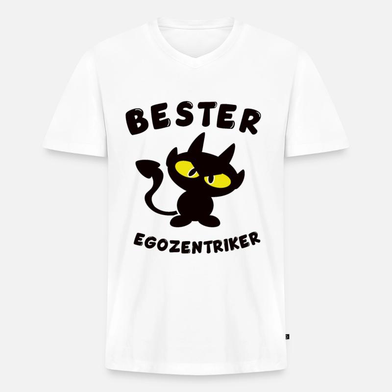 cooles bester Egozentriker Design - Männer Premium Bio T-Shirt mit V-Ausschnitt - Weiß