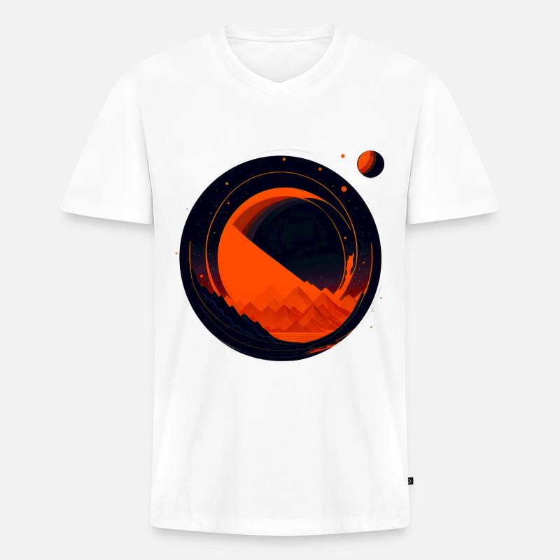 Space View / Mars 02 - Männer Premium Bio T-Shirt mit V-Ausschnitt - Weiß