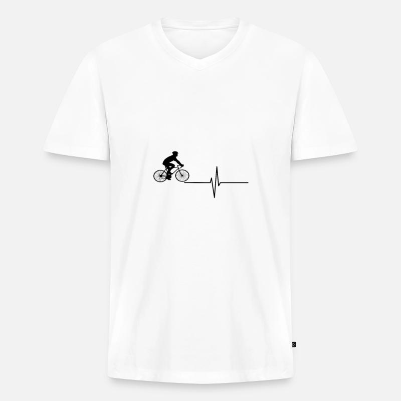 Radfahrer - Männer Premium Bio T-Shirt mit V-Ausschnitt - Weiß