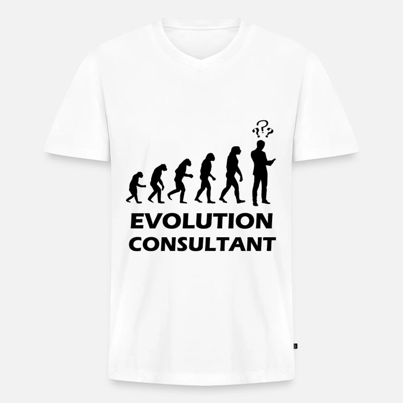 Evolution Consultant Berater Wirtschaftsprüfer - Männer Premium Bio T-Shirt mit V-Ausschnitt - Weiß