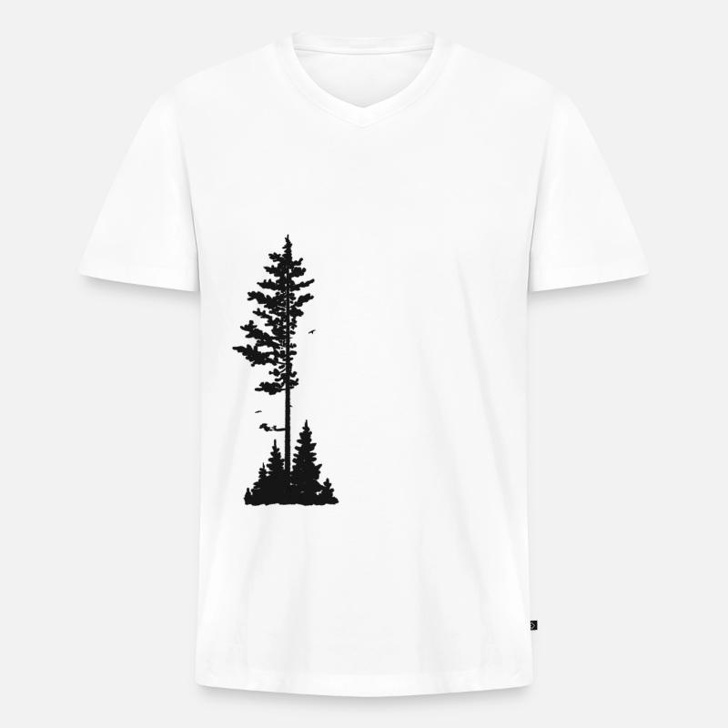 Den Wald erhalten - Männer Premium Bio T-Shirt mit V-Ausschnitt - Weiß