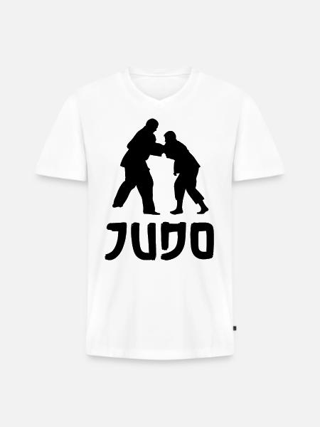 Judo - Men's Premium Organic T-shirt with V-neck - white
