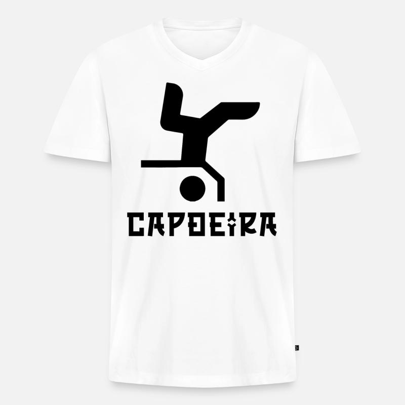 Capoeira - Männer Premium Bio T-Shirt mit V-Ausschnitt - Weiß