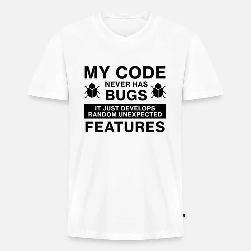 Programmer Coder Coding - Men's Premium Organic T-shirt with V-neck - white