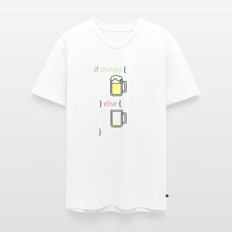 Programmeur de langage de programmation codeur de bière programmeur T-shirt encolure en V Premium bio Homme