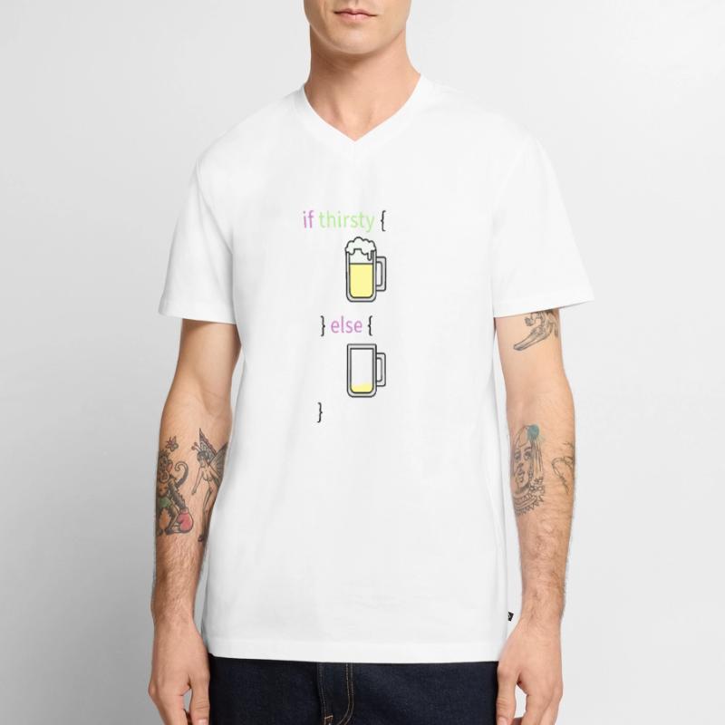Programmeur de langage de programmation codeur de bière programmeur T-shirt encolure en V Premium bio Homme