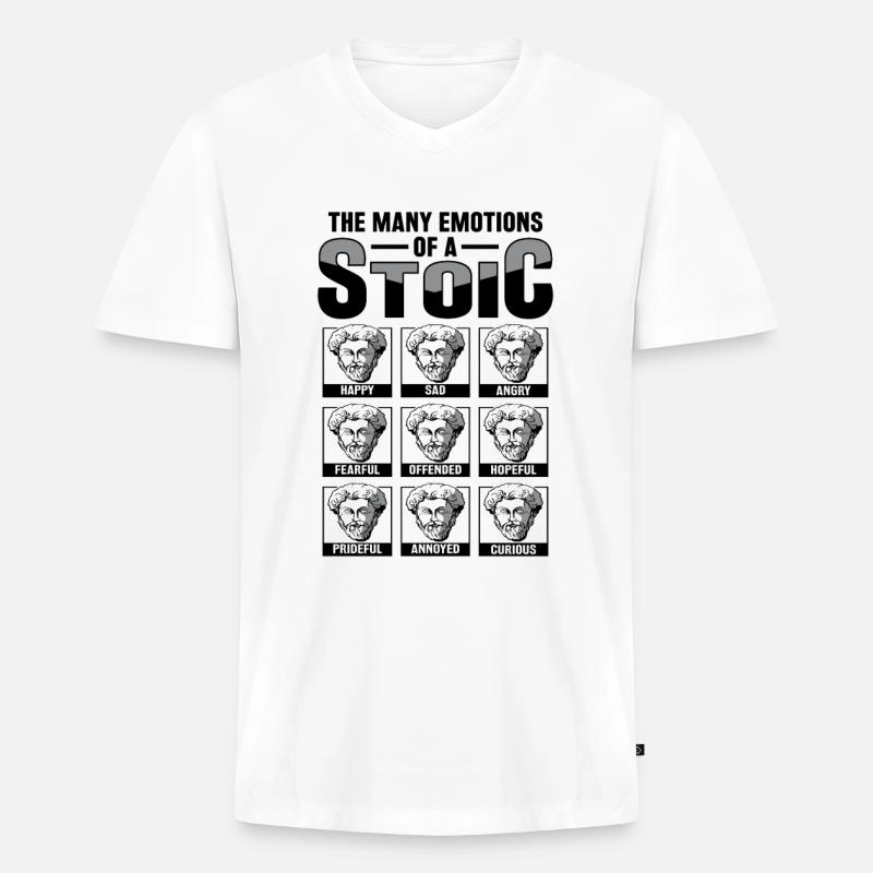 Stoic philosopher Marcus Aurelius Stoic - Men's Premium Organic T-shirt with V-neck - white
