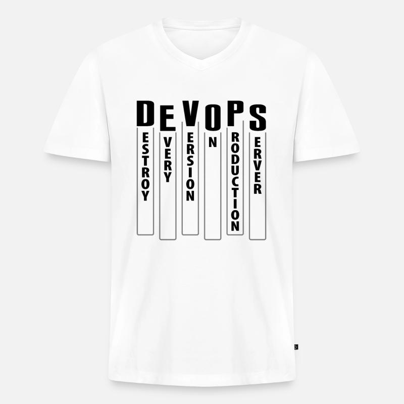 Devops Sys-Admin Developer - Men's Premium Organic T-shirt with V-neck - white