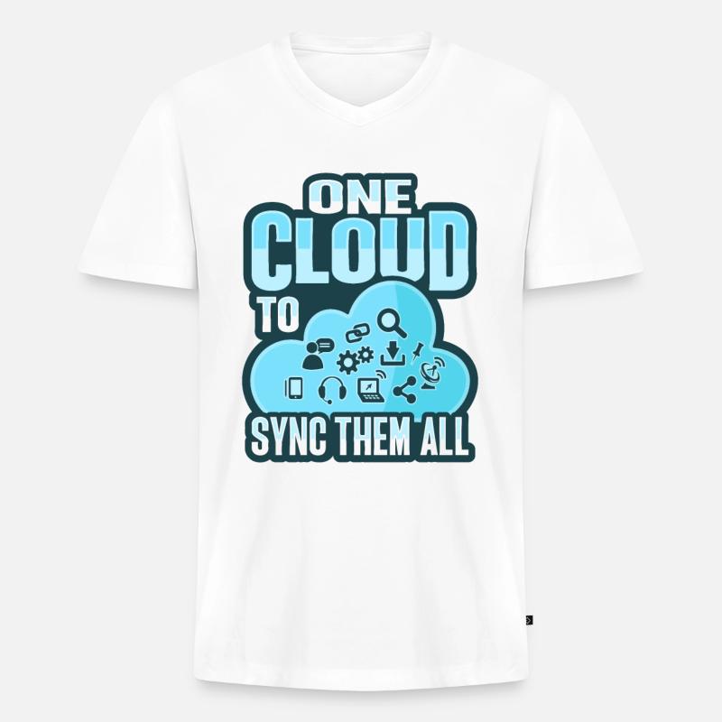Cloud-Administrator Cloud-Devops - Männer Premium Bio T-Shirt mit V-Ausschnitt - Weiß