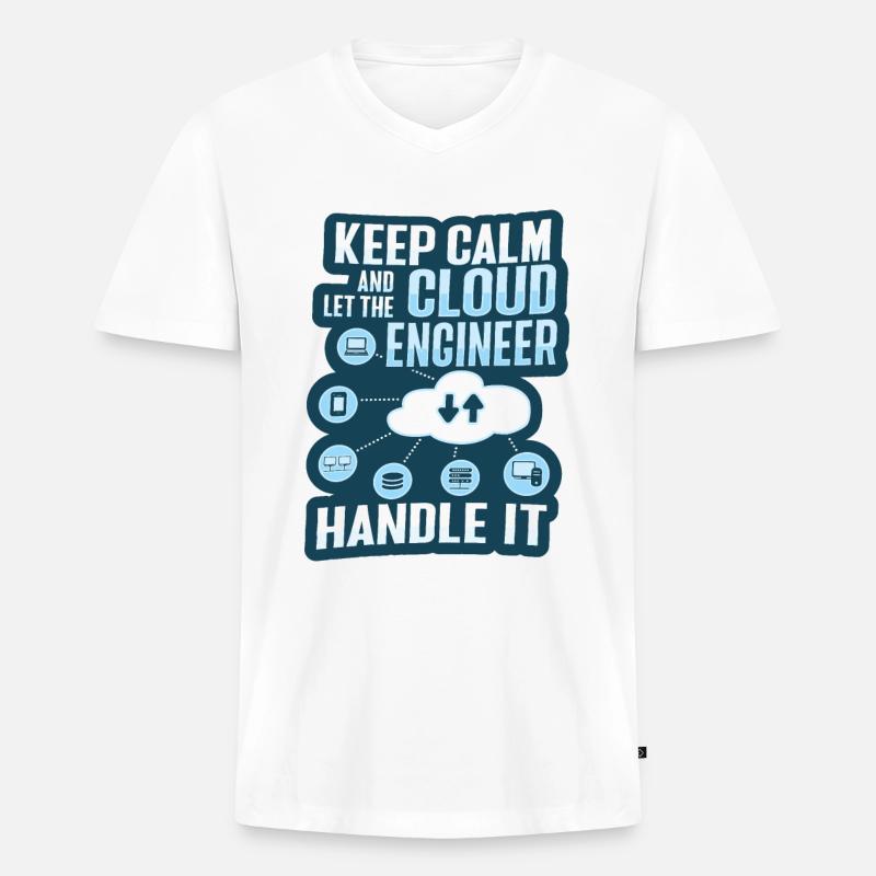 Cloud-Administrator Cloud-Devops - Männer Premium Bio T-Shirt mit V-Ausschnitt - Weiß