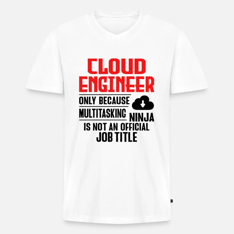 Cloud Administrator Cloud Devops - Men's Premium Organic T-shirt with V-neck - white