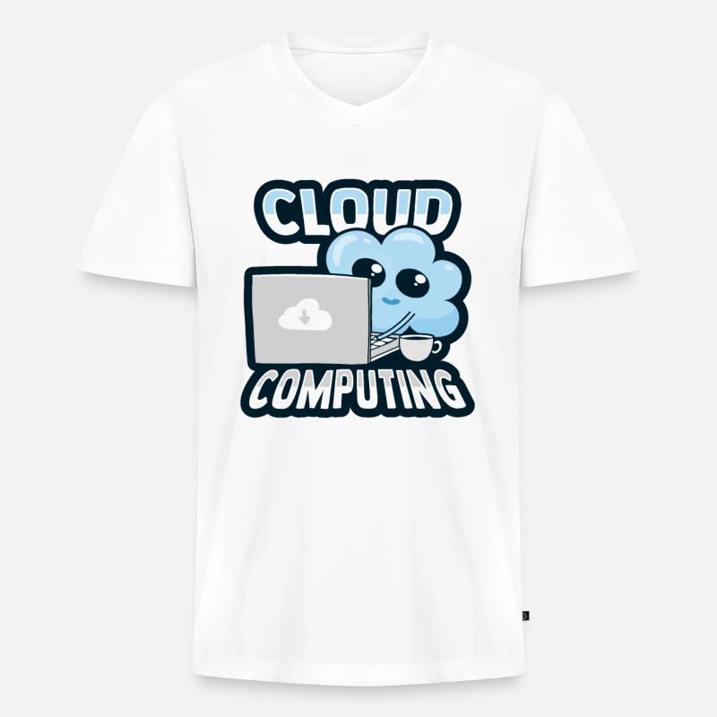 Cloud-Administrator Cloud-Devops - Männer Premium Bio T-Shirt mit V-Ausschnitt - Weiß