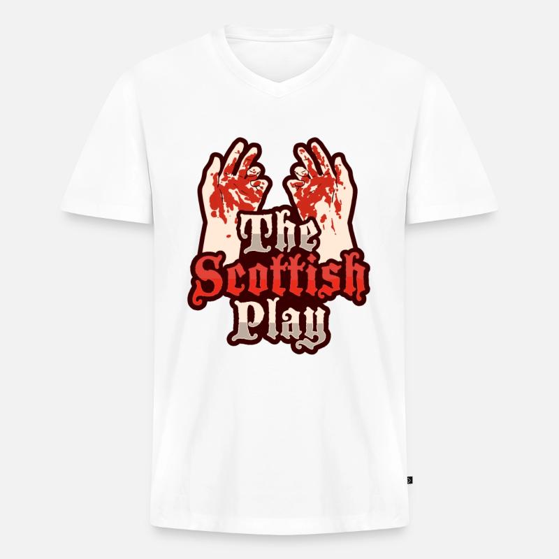 Macbeth Das schottische Stück Design - Männer Premium Bio T-Shirt mit V-Ausschnitt - Weiß