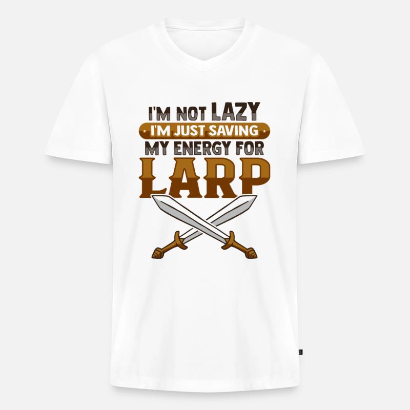 LARP RPG Rollenspieler - Männer Premium Bio T-Shirt mit V-Ausschnitt - Weiß