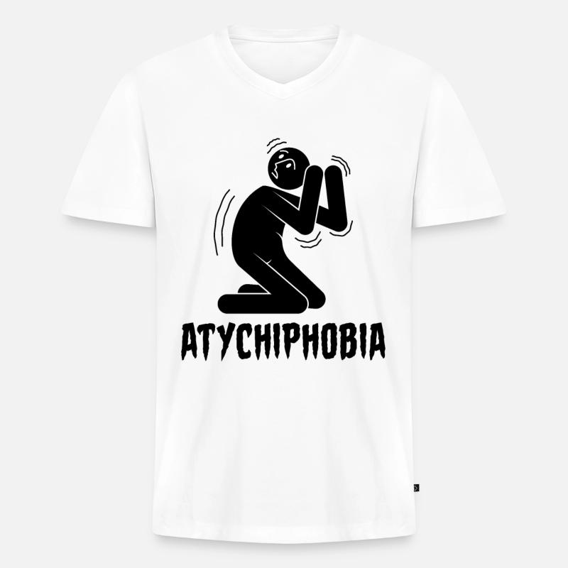 Atychiphobie Atychiphobie-Bewusstsein - Männer Premium Bio T-Shirt mit V-Ausschnitt - Weiß