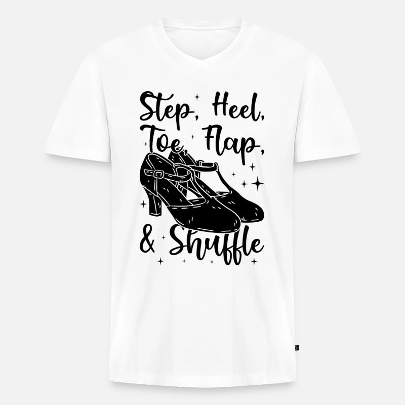 Stepptänzer Stepptanzschuhe Stepptanzlehrer - Männer Premium Bio T-Shirt mit V-Ausschnitt - Weiß