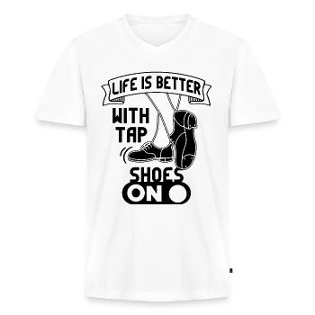 Tap Dancer Tap Dance Shoes Tap Dance Instructor - Men's Premium Organic T-shirt with V-neck - white - Front - Nico (187cm)
