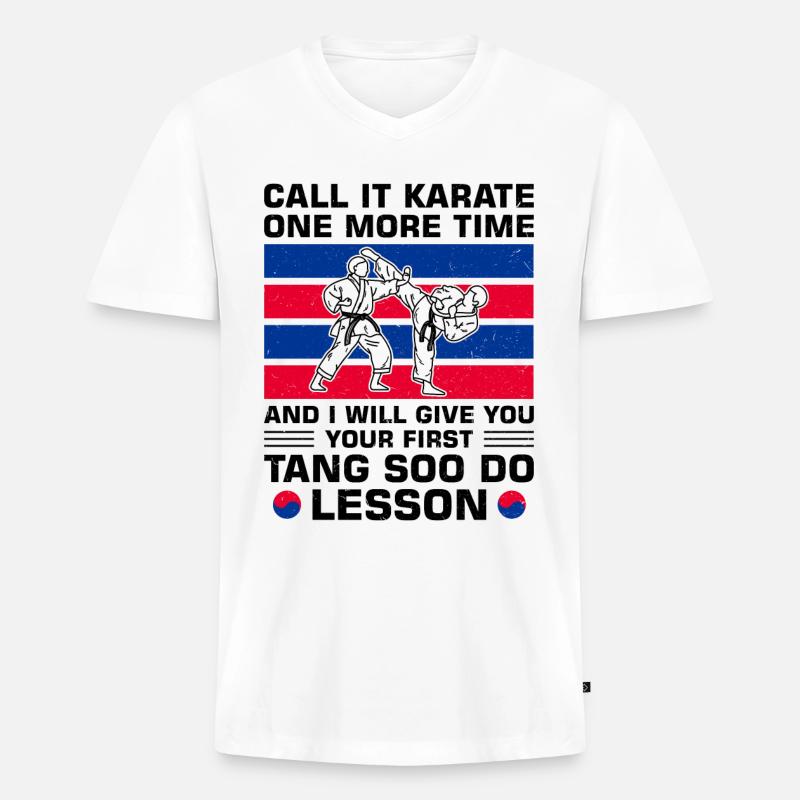 Tang Soo Do Geschenk - Männer Premium Bio T-Shirt mit V-Ausschnitt - Weiß
