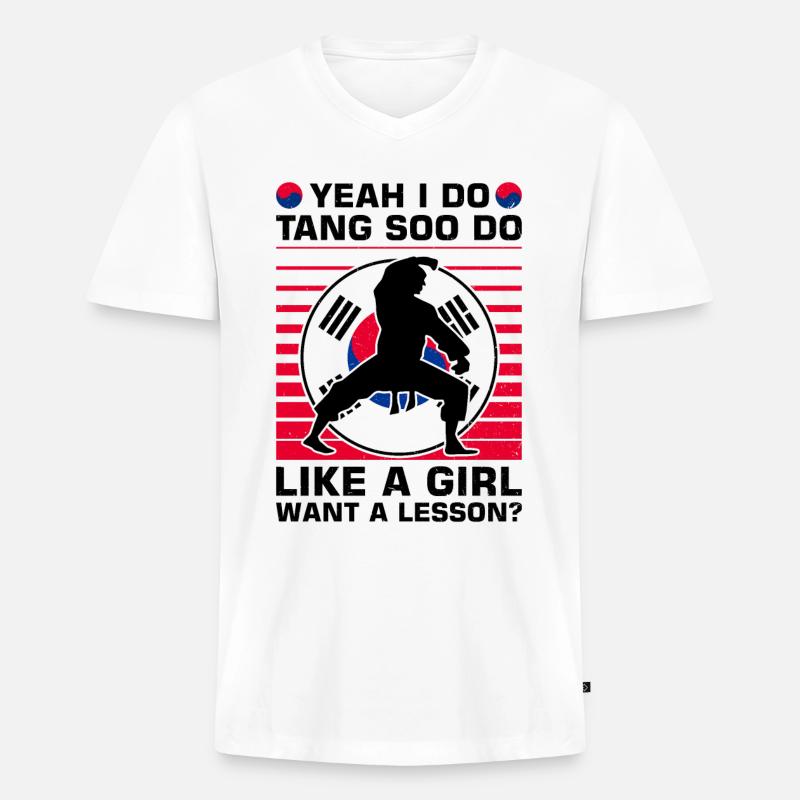 Tang Soo Do Geschenk - Männer Premium Bio T-Shirt mit V-Ausschnitt - Weiß