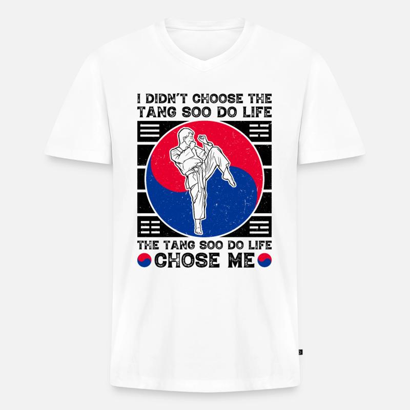 Tang Soo Do Geschenk - Männer Premium Bio T-Shirt mit V-Ausschnitt - Weiß
