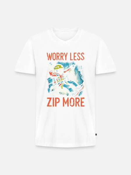 Ziplining Extremsport - Männer Premium Bio T-Shirt mit V-Ausschnitt - Weiß