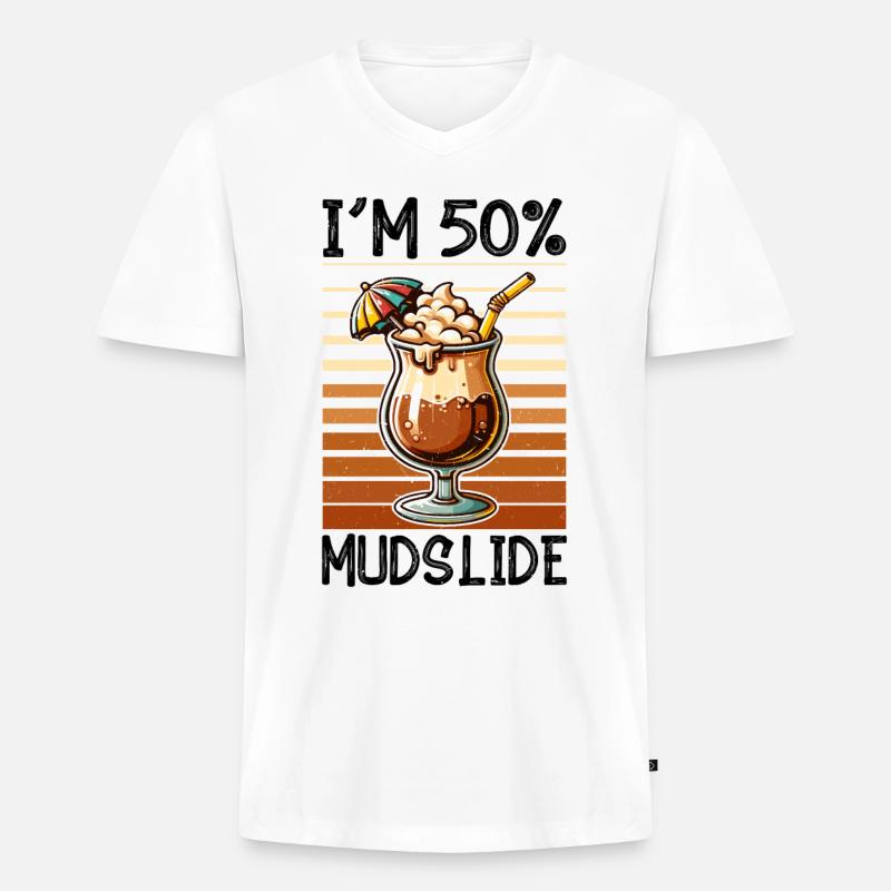 Mudslide Cocktail - Männer Premium Bio T-Shirt mit V-Ausschnitt - Weiß