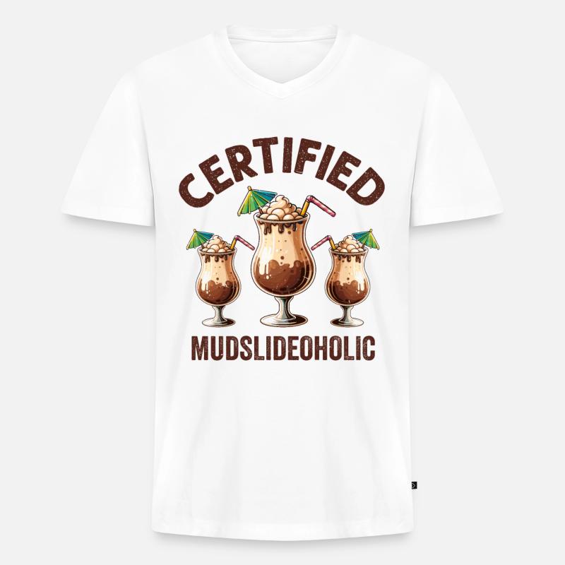 Mudslide Cocktail - Männer Premium Bio T-Shirt mit V-Ausschnitt - Weiß