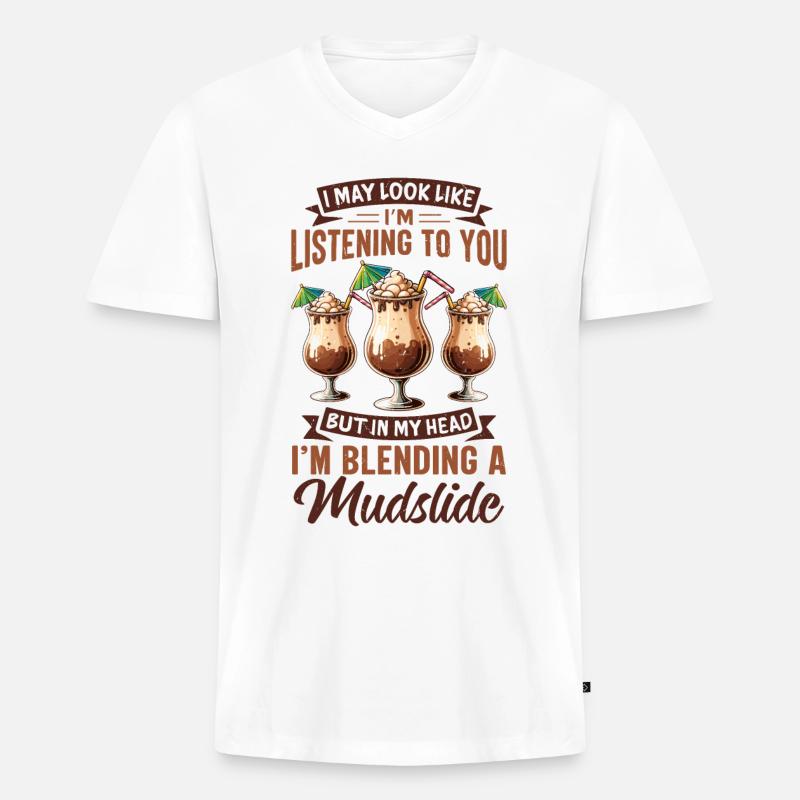 Mudslide Cocktail - Männer Premium Bio T-Shirt mit V-Ausschnitt - Weiß