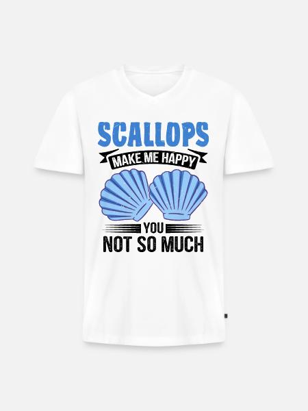 Seashell Shell Collector Scallop - Men's Premium Organic T-shirt with V-neck - white