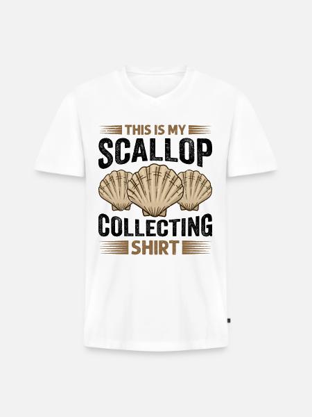 Seashell Shell Collector Scallop - Men's Premium Organic T-shirt with V-neck - white