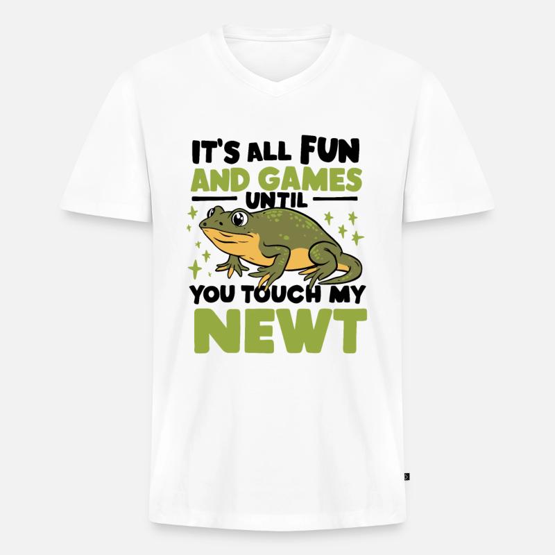 Witziger Molch Spruch - Männer Premium Bio T-Shirt mit V-Ausschnitt - Weiß