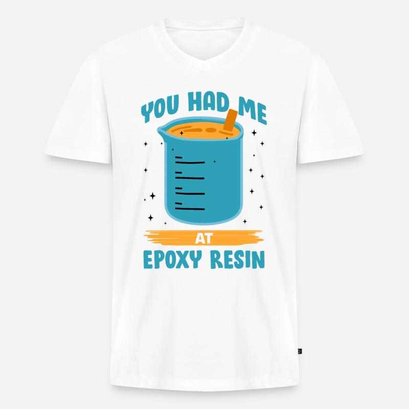 Witziger Epoxidharz Spruch - Männer Premium Bio T-Shirt mit V-Ausschnitt - Weiß