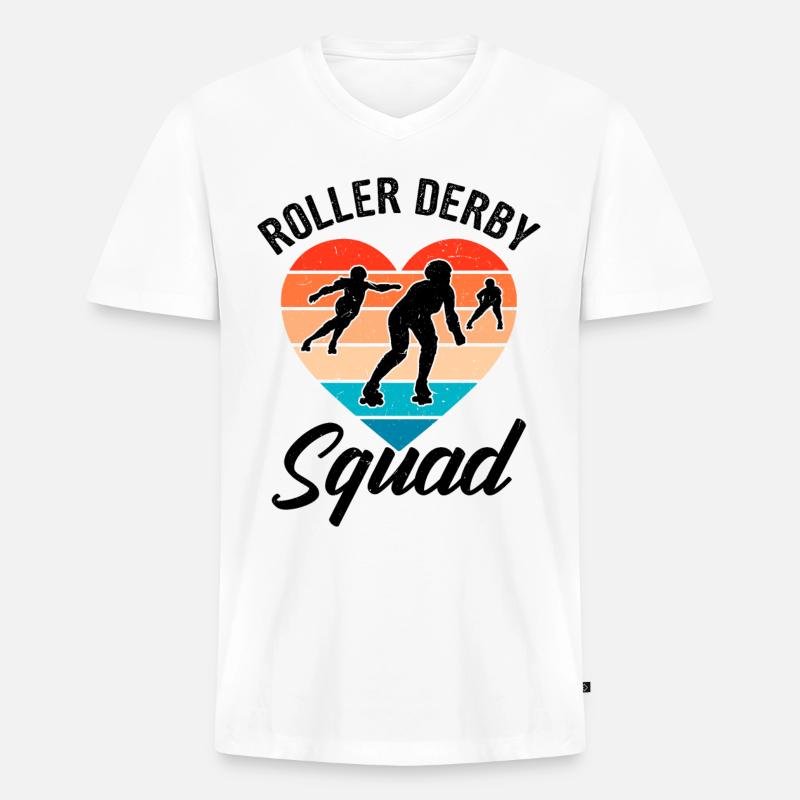 Witziger Rollschuh Spruch - Männer Premium Bio T-Shirt mit V-Ausschnitt - Weiß