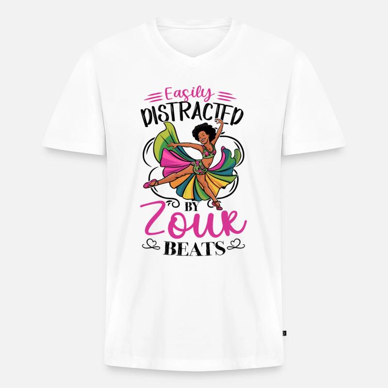 Witziger Zouk Tänzer Spruch - Männer Premium Bio T-Shirt mit V-Ausschnitt - Weiß