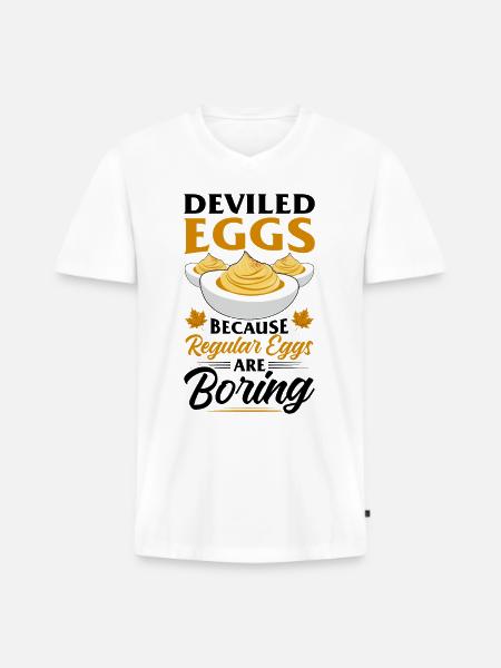 Devil's Egg Spell - Men's Premium Organic T-shirt with V-neck - white