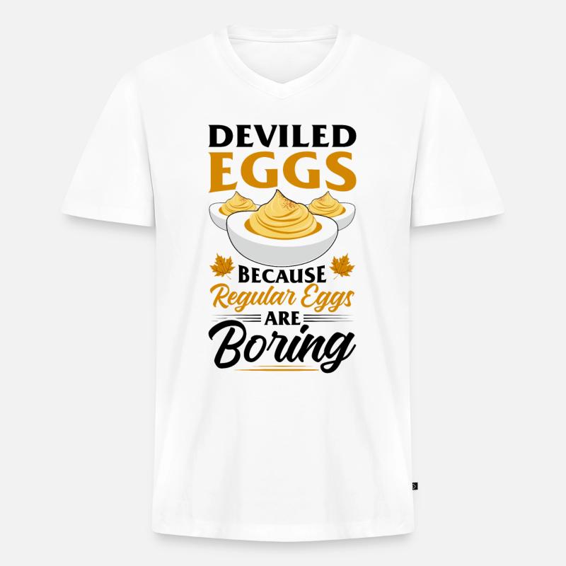 Devil's Egg Spell - Men's Premium Organic T-shirt with V-neck - white