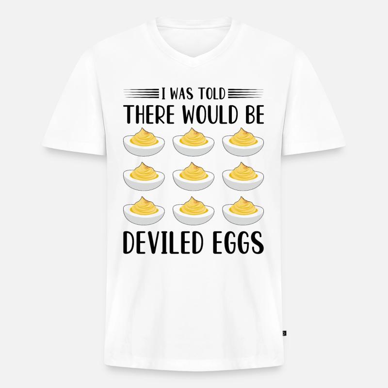 Devil's Egg Spell - Men's Premium Organic T-shirt with V-neck - white